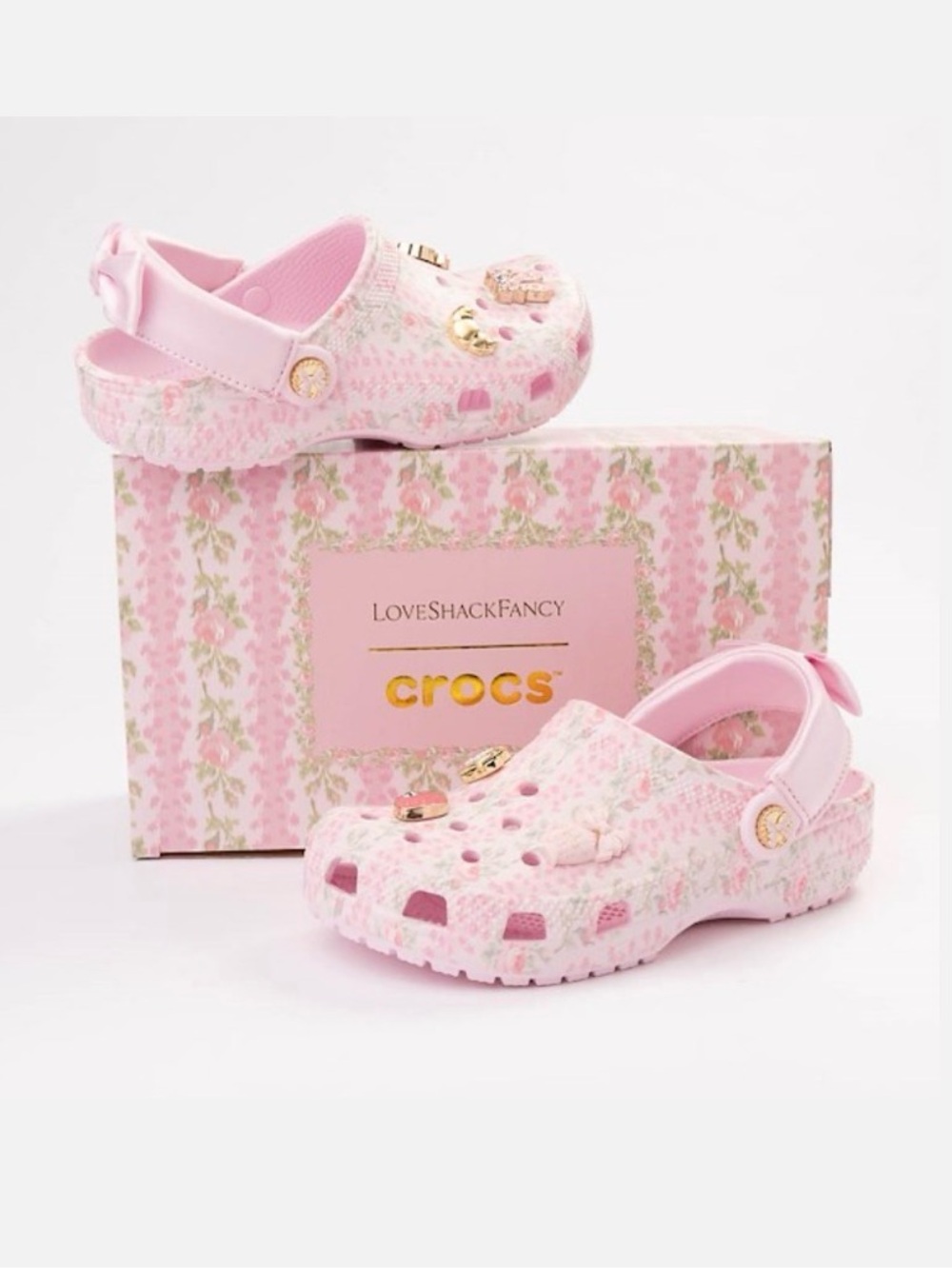 Junior Crocs x LoveShackFancy - pink milk